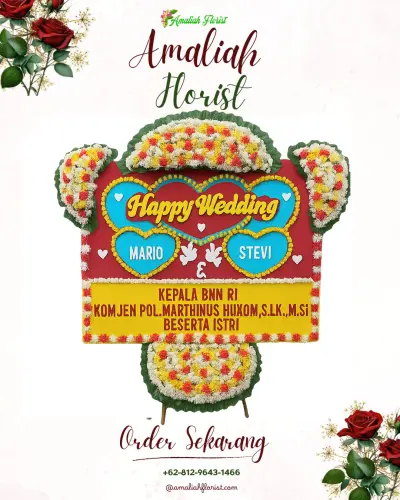 Karangan Papan Bunga Pernikahan di Sukaraksa